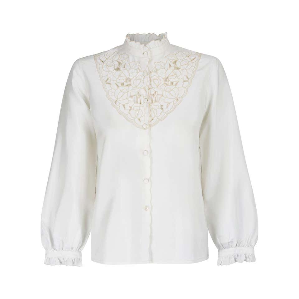 1950s Christian Dior White Cotton Blouse For Sale at 1stDibs | 1950s ...