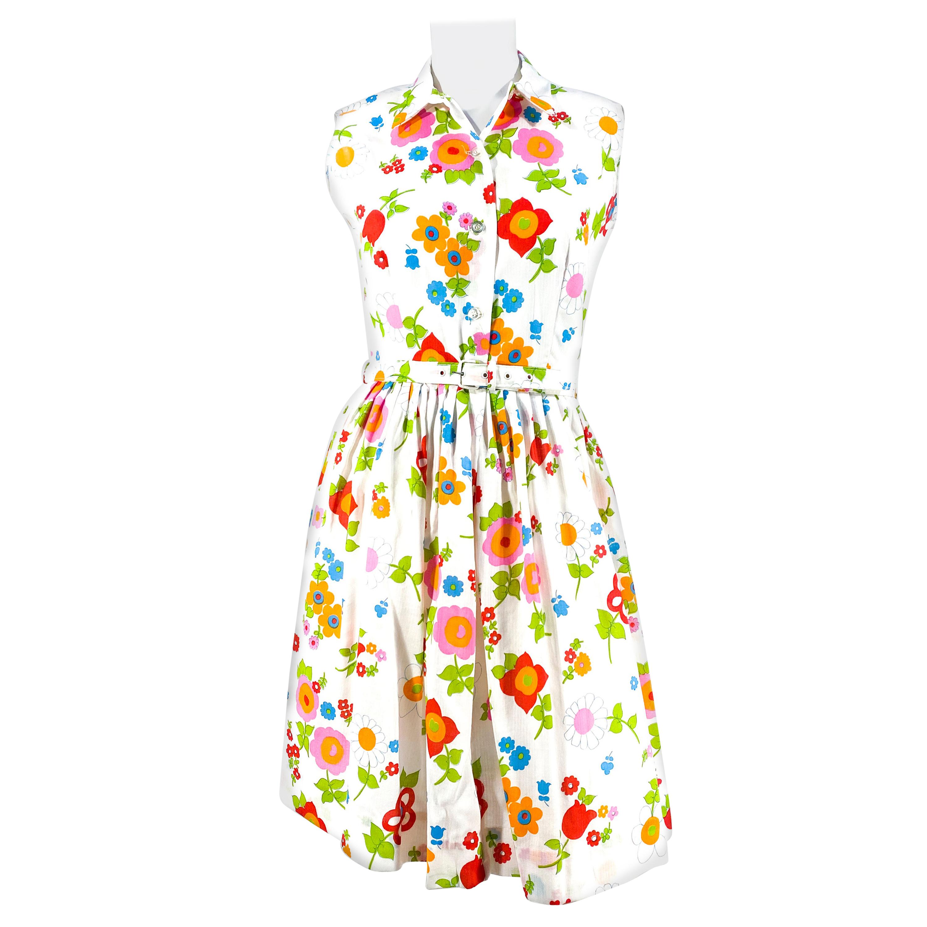 1960s Floral Printed Day Dress