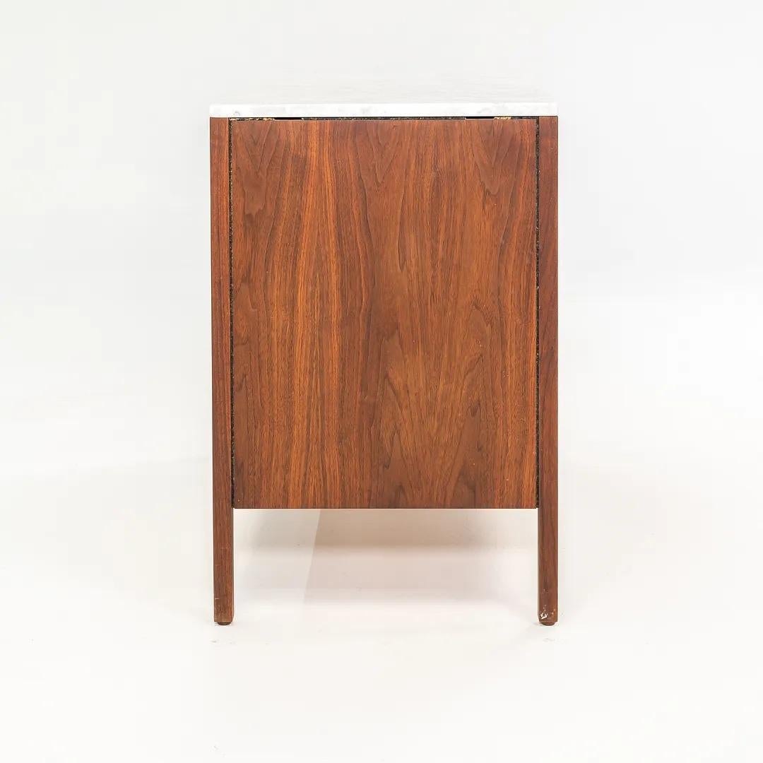 1960s Florence Knoll 3-Drawer Walnut Dresser with White Marble Top 2x Available For Sale 5