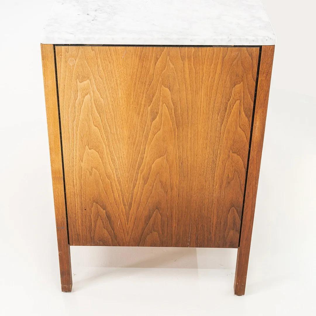 1960s Florence Knoll 3-Drawer Walnut Dresser with White Marble Top 2x Available For Sale 1