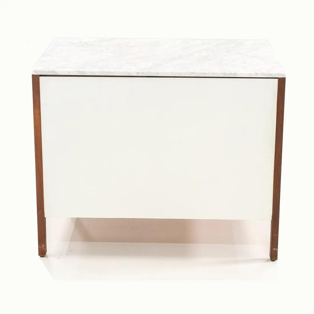 1960s Florence Knoll 3-Drawer Walnut Dresser with White Marble Top 2x Available For Sale 2