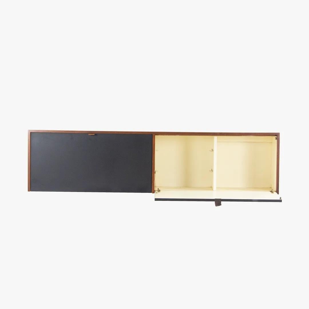 Mid-20th Century 1960s Florence Knoll Associates Hanging Wall Cabinet Sideboard Walnut and Black