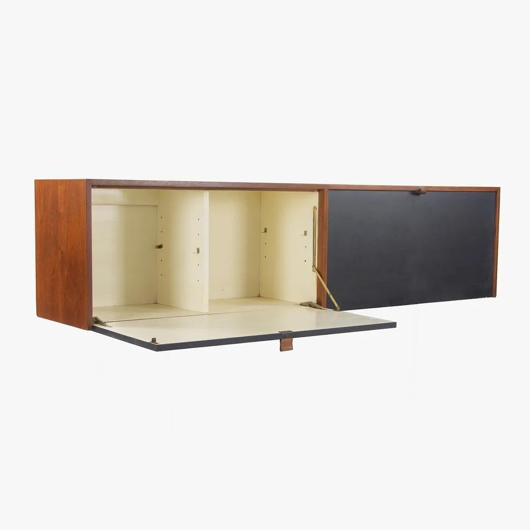 1960s Florence Knoll Associates Hanging Wall Cabinet Sideboard Walnut and Black 3