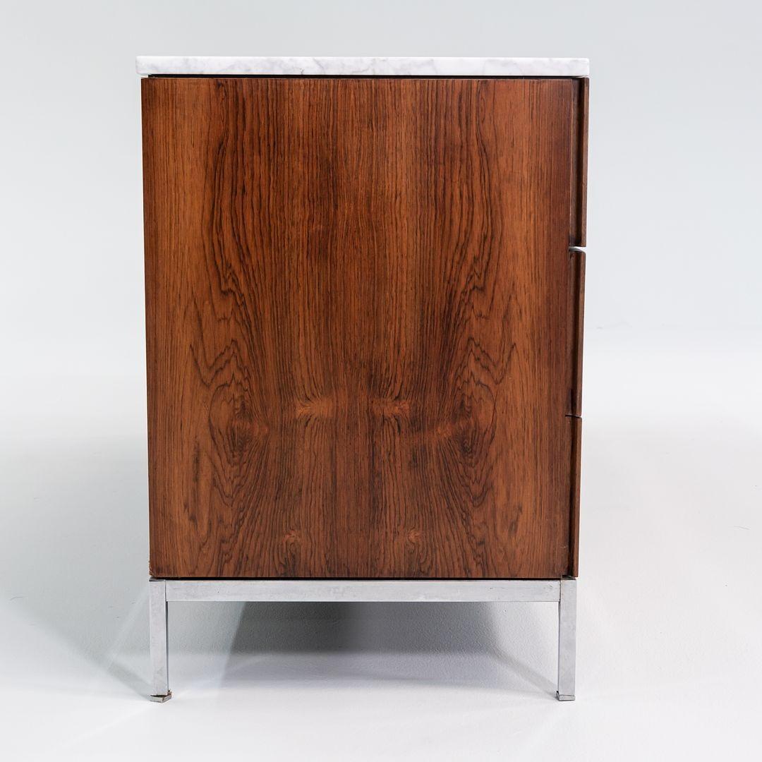 1960s Florence Knoll Brazilian Rosewood Double 6-Drawer Dresser w/ Marble Top For Sale 4