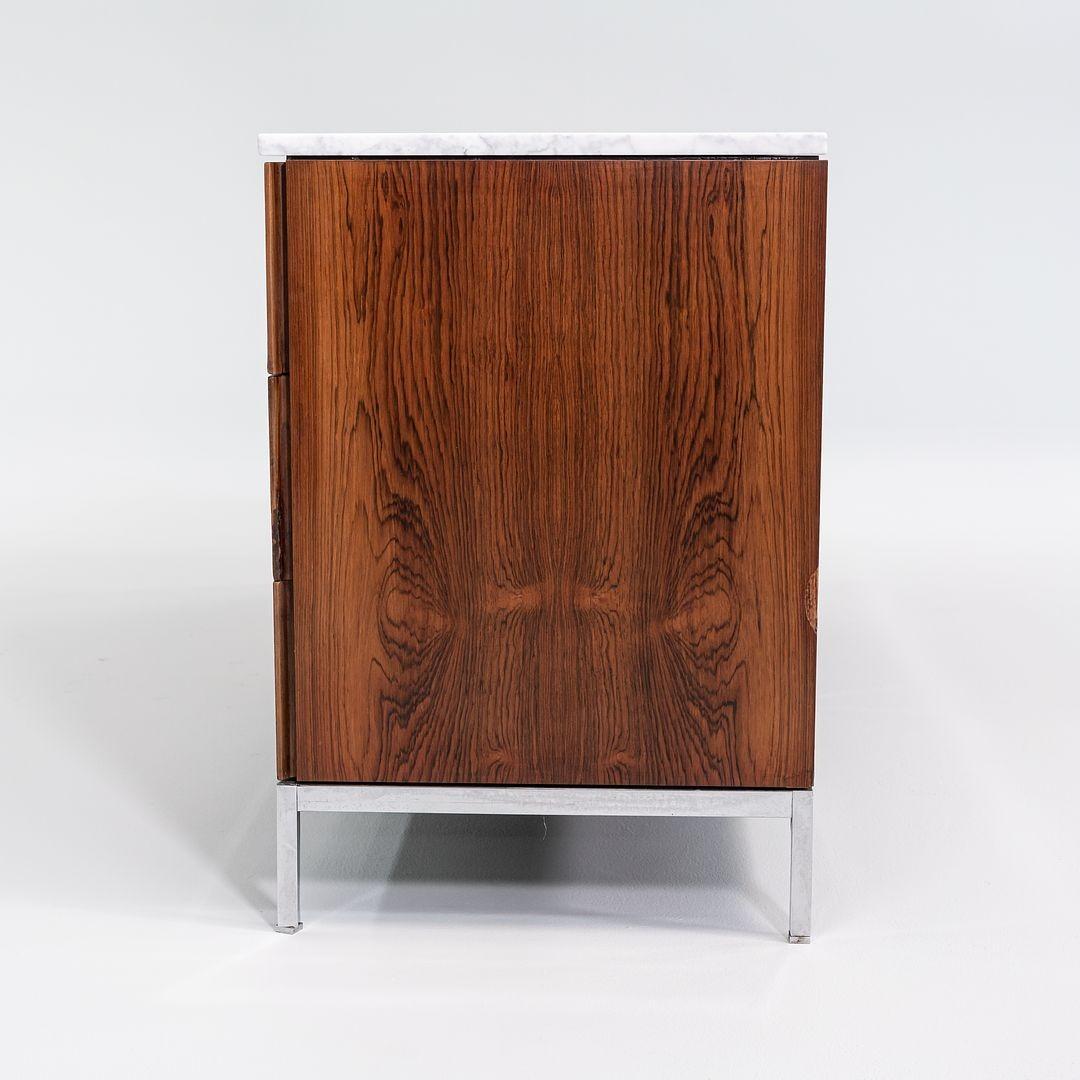 1960s Florence Knoll Brazilian Rosewood Double 6-Drawer Dresser w/ Marble Top For Sale 5