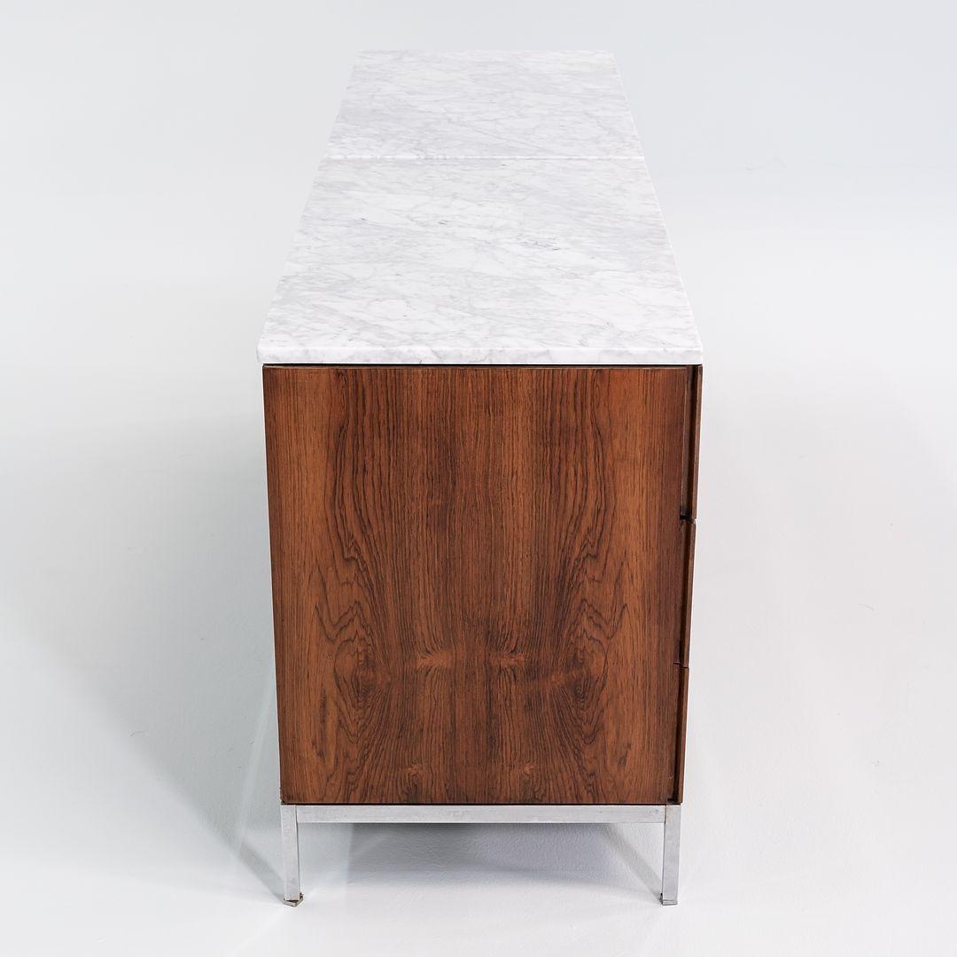 1960s Florence Knoll Brazilian Rosewood Double 6-Drawer Dresser w/ Marble Top For Sale 3