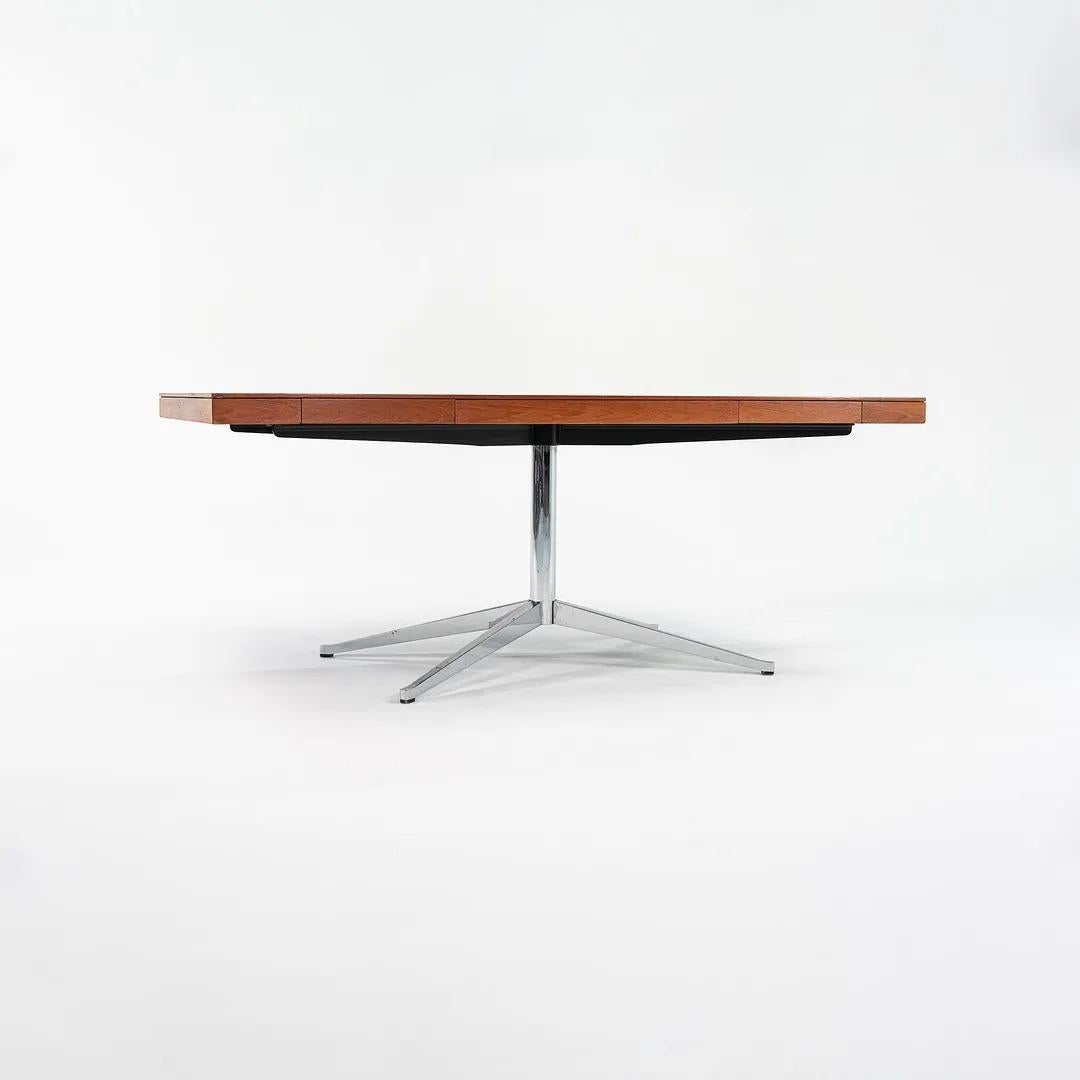 Modern 1960s Florence Knoll Executive Desk in Walnut w/ Chromed-Steel X-Base Model 2485 For Sale