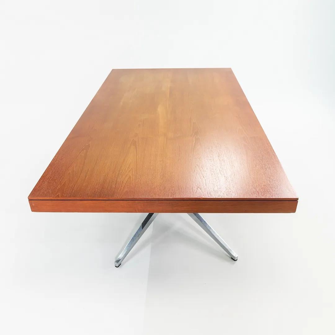 Veneer 1960s Florence Knoll Executive Desk in Walnut w/ Chromed-Steel X-Base Model 2485 For Sale