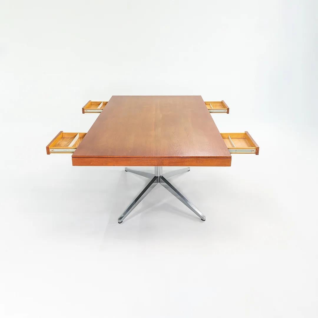 1960s Florence Knoll Executive Desk in Walnut w/ Chromed-Steel X-Base Model 2485 For Sale 1
