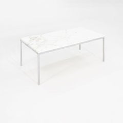 1960s Florence Knoll Marble and Chromed Steel Coffee Table 45x23"