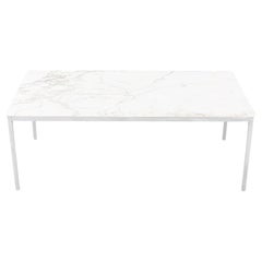 1960s Florence Knoll Table à café en marbre et acier chromé 45x23".