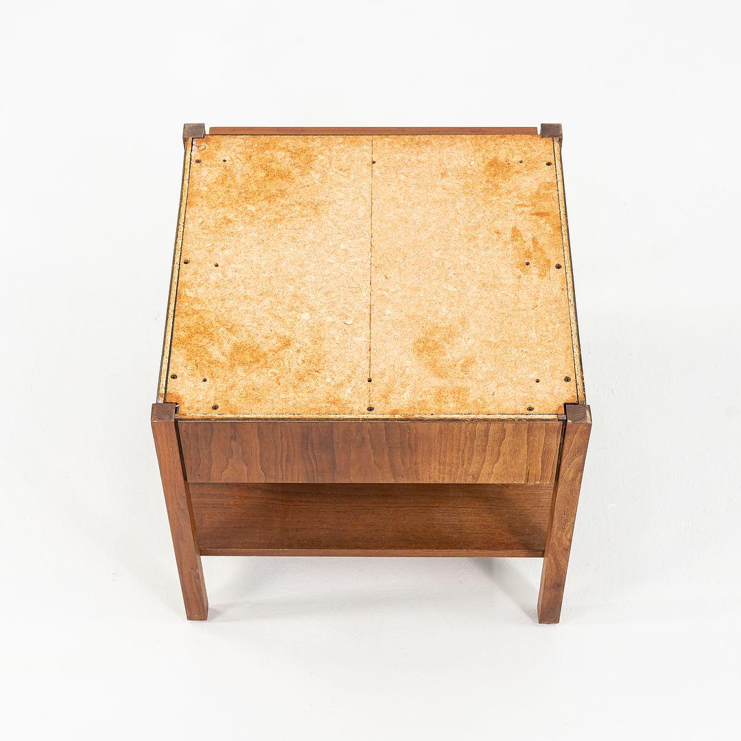 1960s Florence Knoll Nightstand Bedside Table Walnut w/ Marble Top, Model 427IS For Sale 1