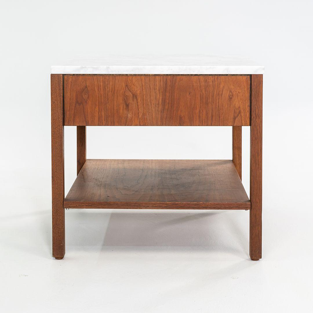 1960s Florence Knoll Nightstand Bedside Table Walnut w/ Marble Top, Model 427IS For Sale 3