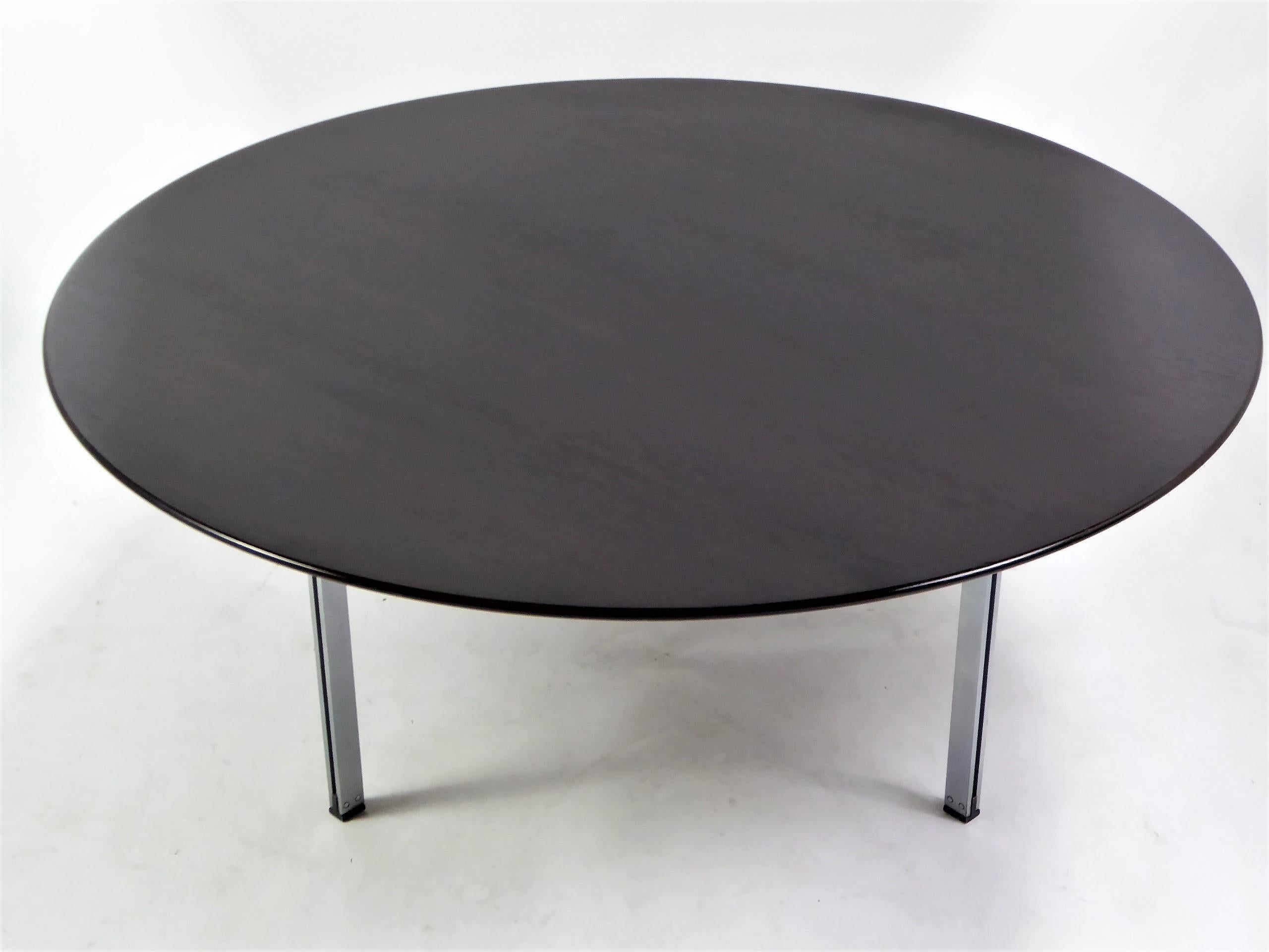 Mid-Century Modern 1960s Florence Knoll Parallel Bar Ebonized Coffee Table for Knoll