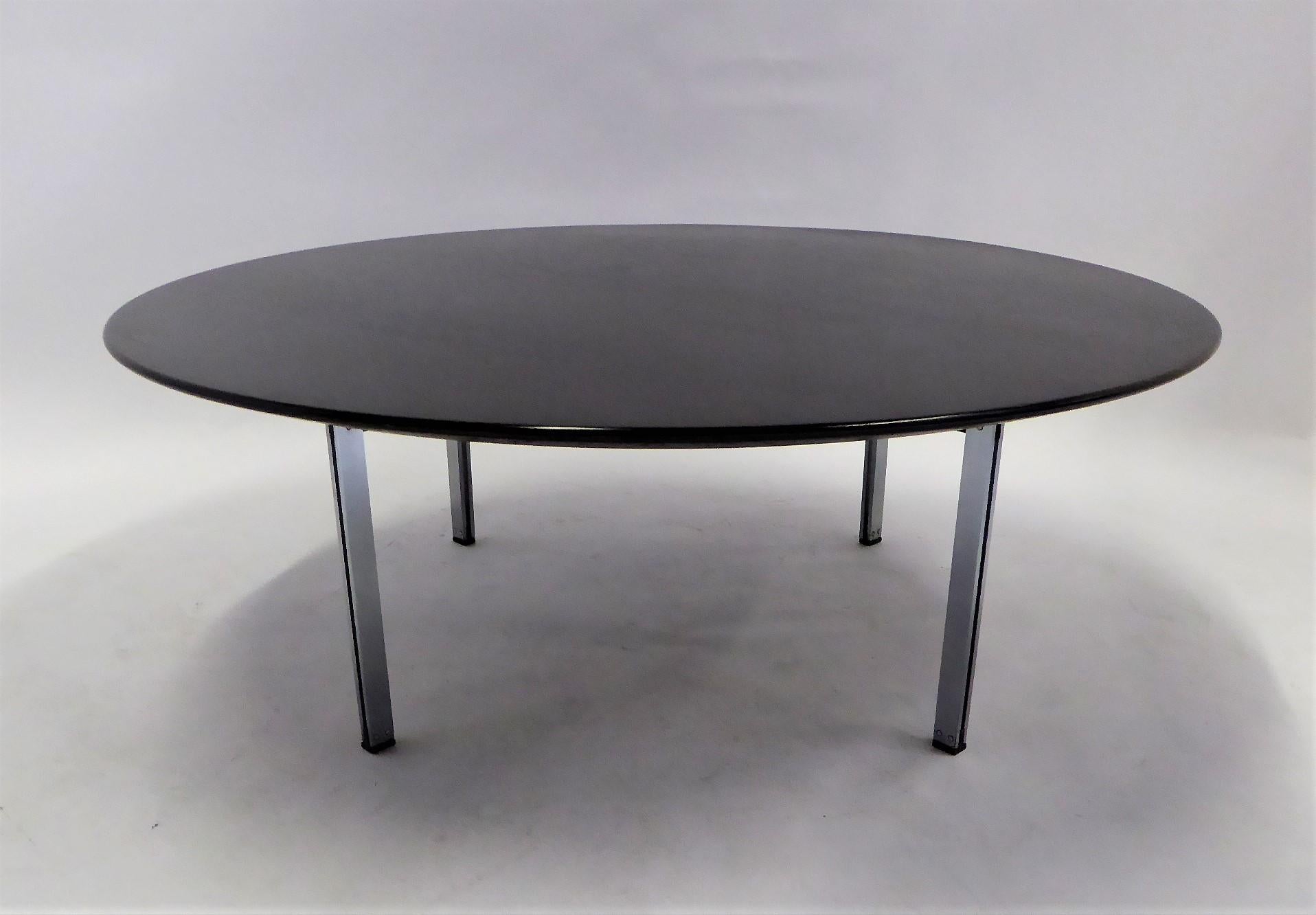 American 1960s Florence Knoll Parallel Bar Ebonized Coffee Table for Knoll