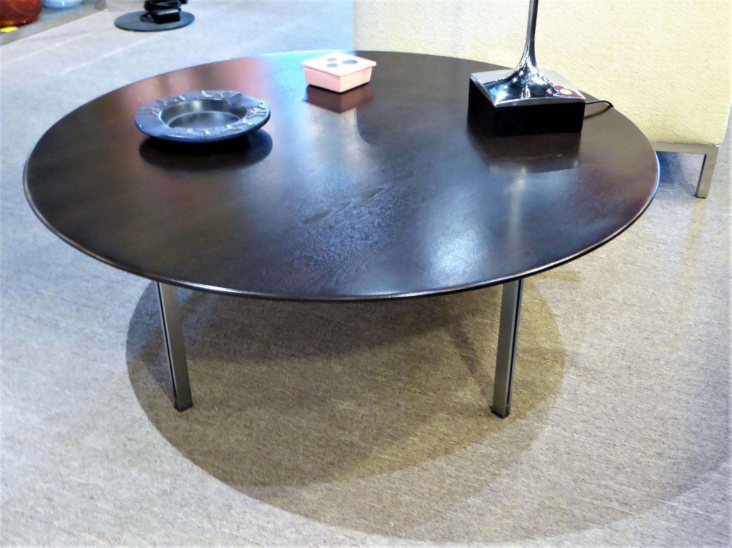 Mid-20th Century 1960s Florence Knoll Parallel Bar Ebonized Coffee Table for Knoll