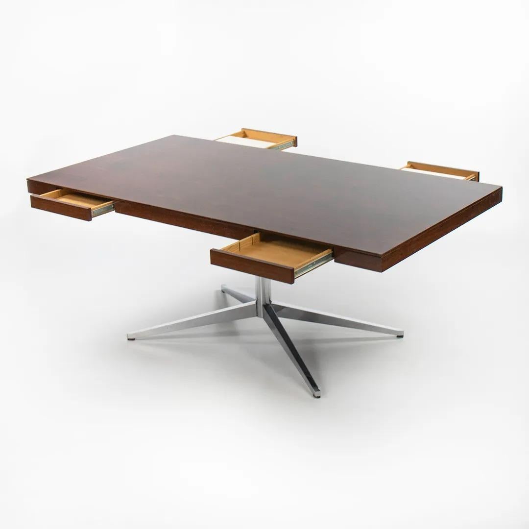 Mid-20th Century 1960s Florence Knoll Partners Desk or Executive Table in Rosewood, Model 2485 For Sale
