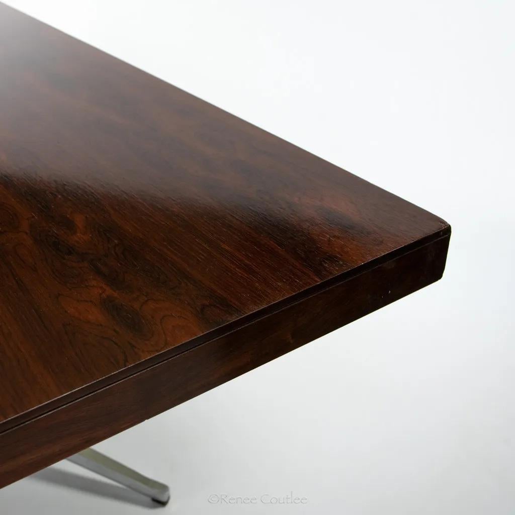 Steel 1960s Florence Knoll Partners Desk or Executive Table in Rosewood, Model 2485 For Sale