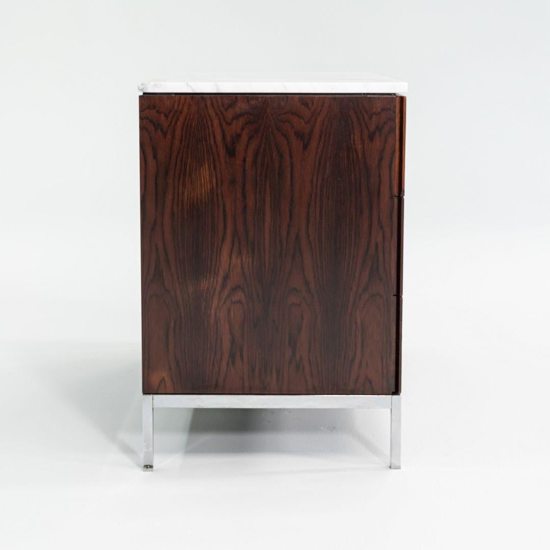 Mid-20th Century 1960s Florence Knoll Rosewood 3-Drawer Dresser Cabinet with Marble Top For Sale