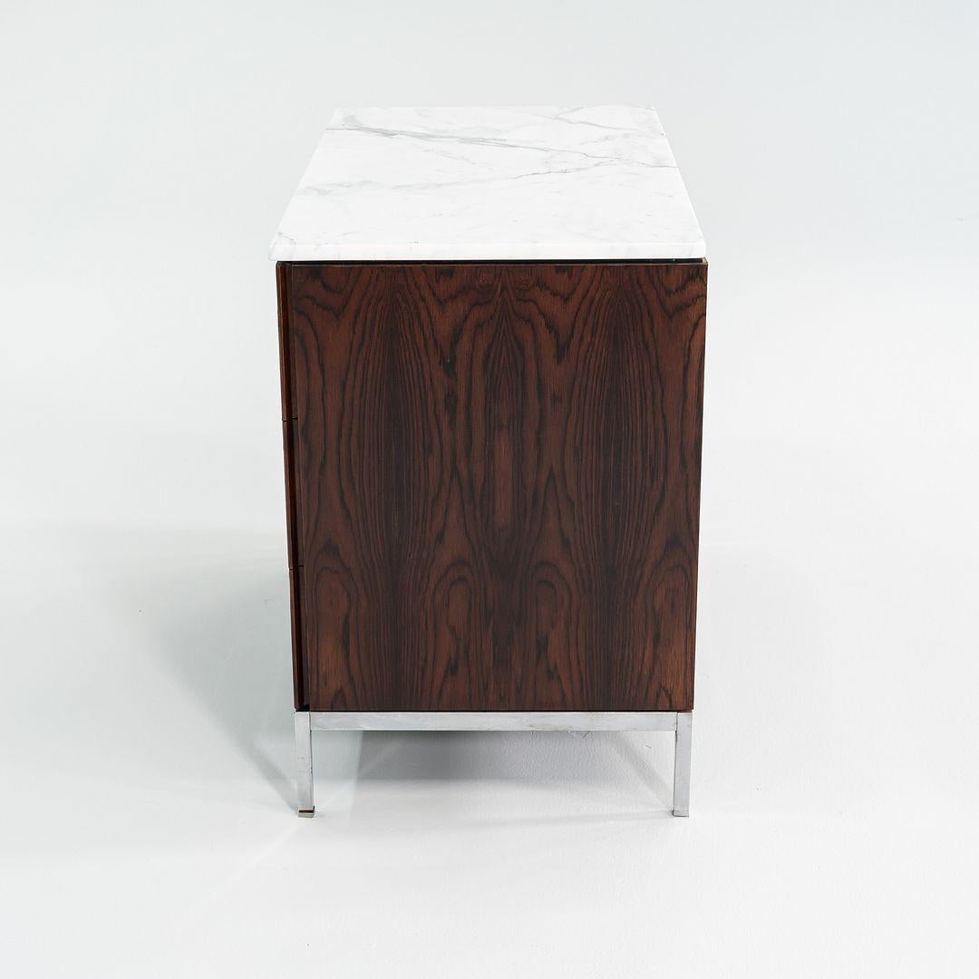 1960s Florence Knoll Rosewood 3-Drawer Dresser Cabinet with Marble Top For Sale 1