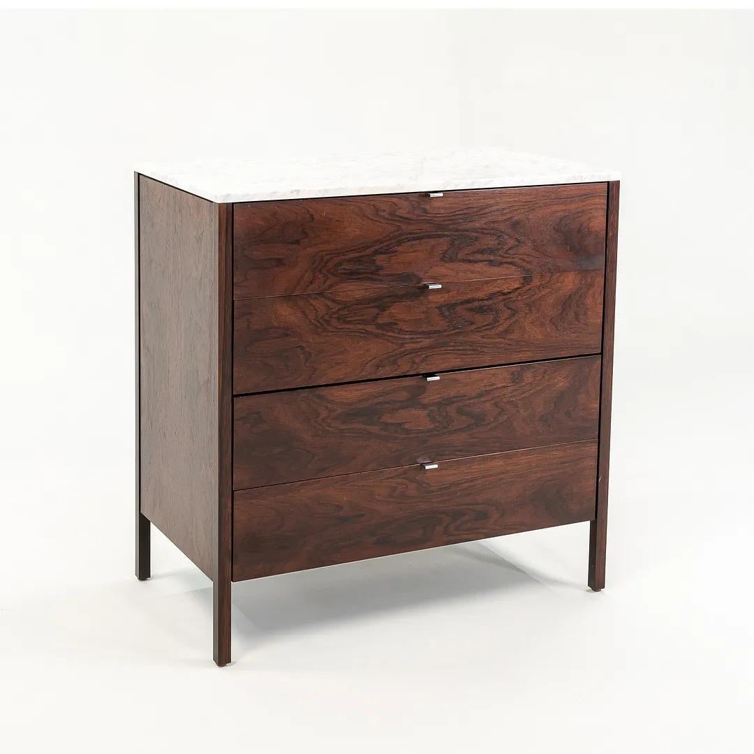 This is a Florence Knoll Rosewood 4-drawer dresser, model 325, designed by Florence in 1960 for Knoll International. The listed price includes one dresser and we have three available for purchase. These examples date to the 1960s. The chests feature