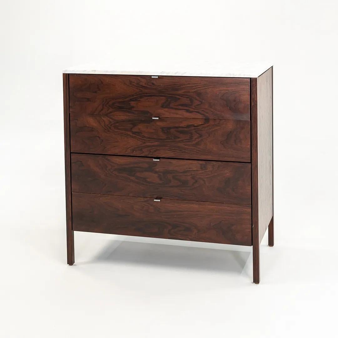 American 1960s Florence Knoll Rosewood Four Drawer Dresser with Marble Top - 3x Available For Sale
