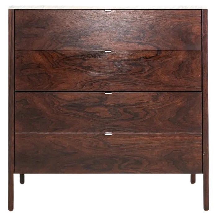 1960s Florence Knoll Rosewood Four Drawer Dresser with Marble Top - 3x Available For Sale