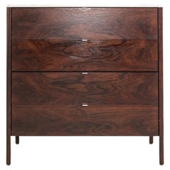 1960s Florence Knoll Rosewood Four Drawer Dresser with Marble Top - 3x Available
