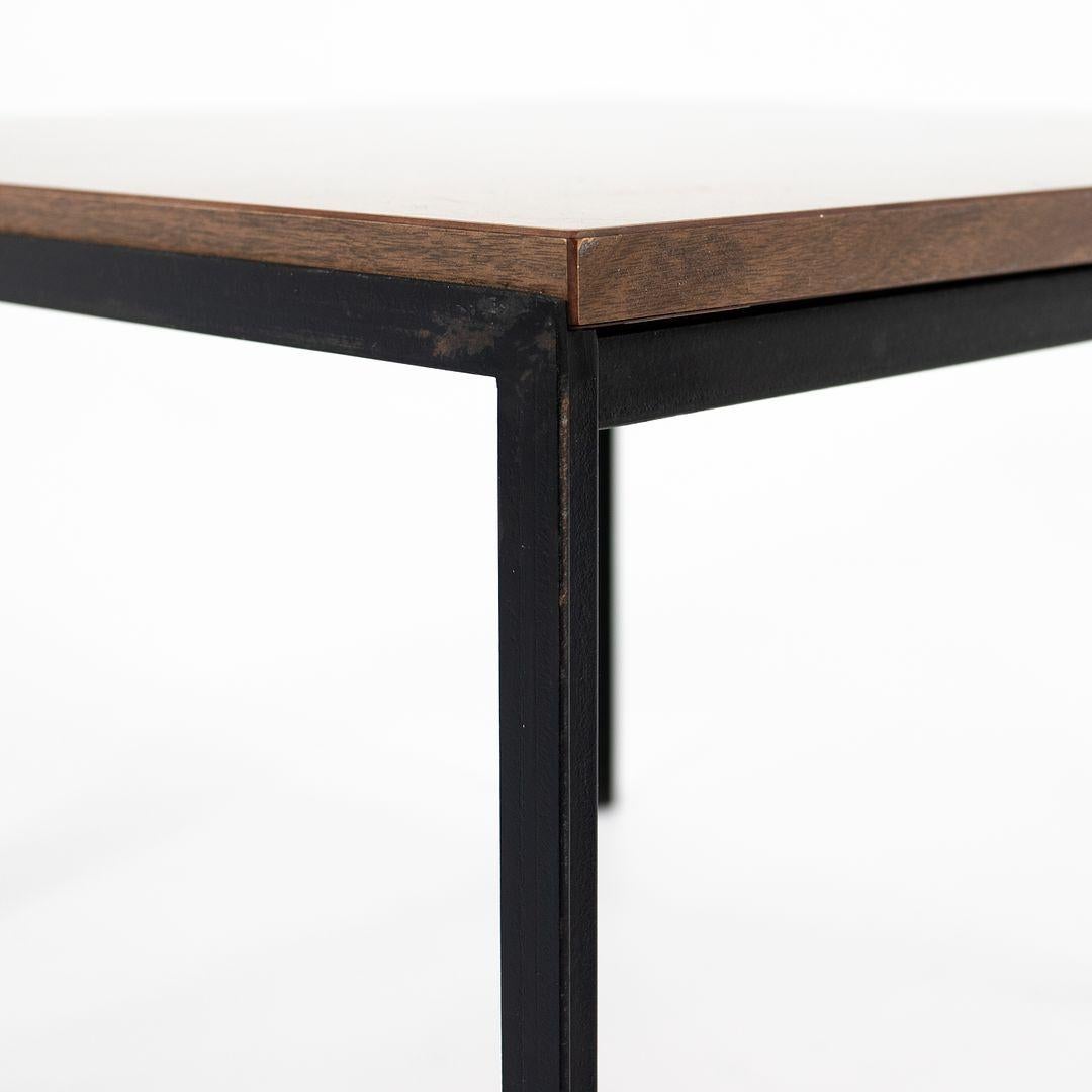 1960s Florence Knoll T-Angle Square Coffee Table with Faux Walnut Laminate Top For Sale 4