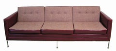 1960s Florence Knoll Three-Seat Sofa with Chromed Steel Frame