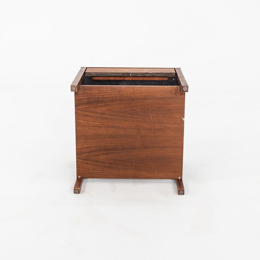 1960s Florence Knoll Walnut Bedside Table / Cabinet with Laminate Top For Sale 4