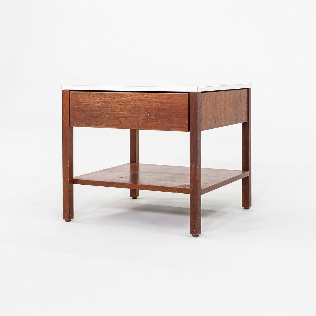 1960s Florence Knoll Walnut Bedside Table / Cabinet with Laminate Top For Sale 5