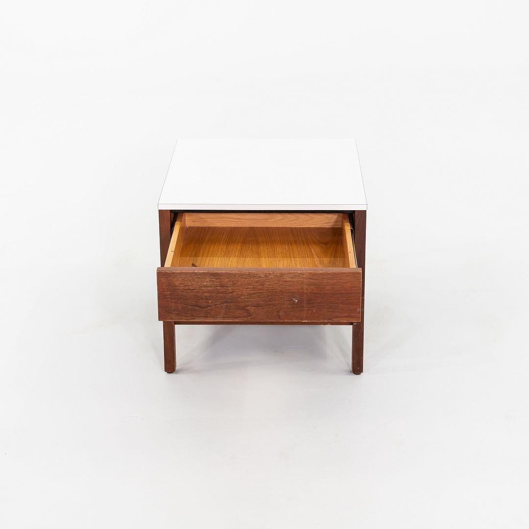 1960s Florence Knoll Walnut Bedside Table / Cabinet with Laminate Top In Good Condition For Sale In Philadelphia, PA