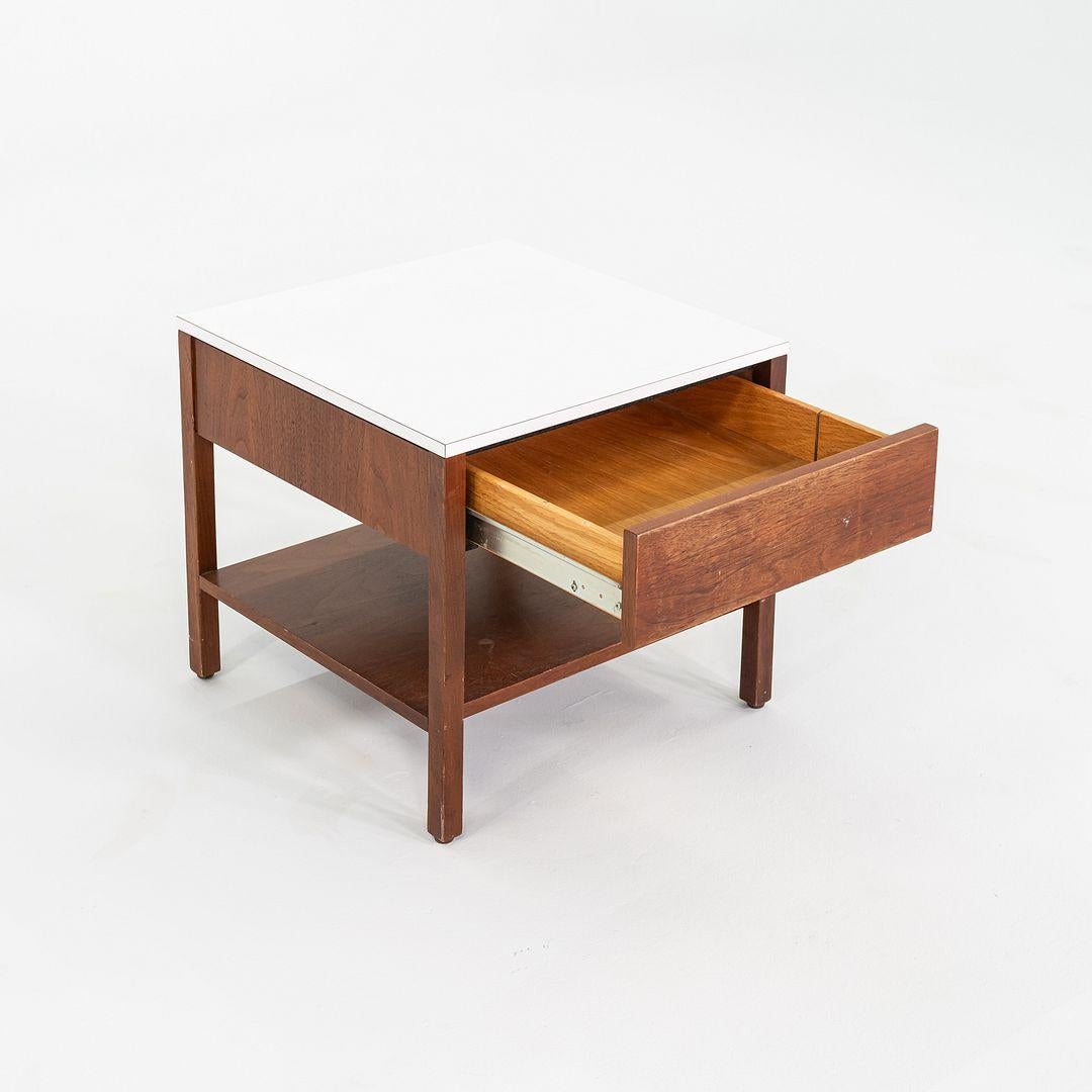 1960s Florence Knoll Walnut Bedside Table / Cabinet with Laminate Top For Sale 1