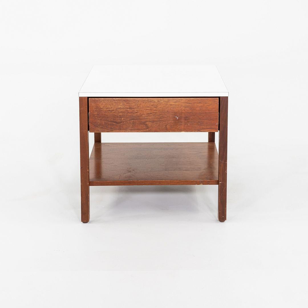 1960s Florence Knoll Walnut Bedside Table / Cabinet with Laminate Top For Sale 2