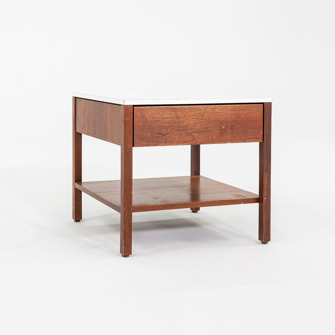 1960s Florence Knoll Walnut Bedside Table / Cabinet with Laminate Top For Sale 3