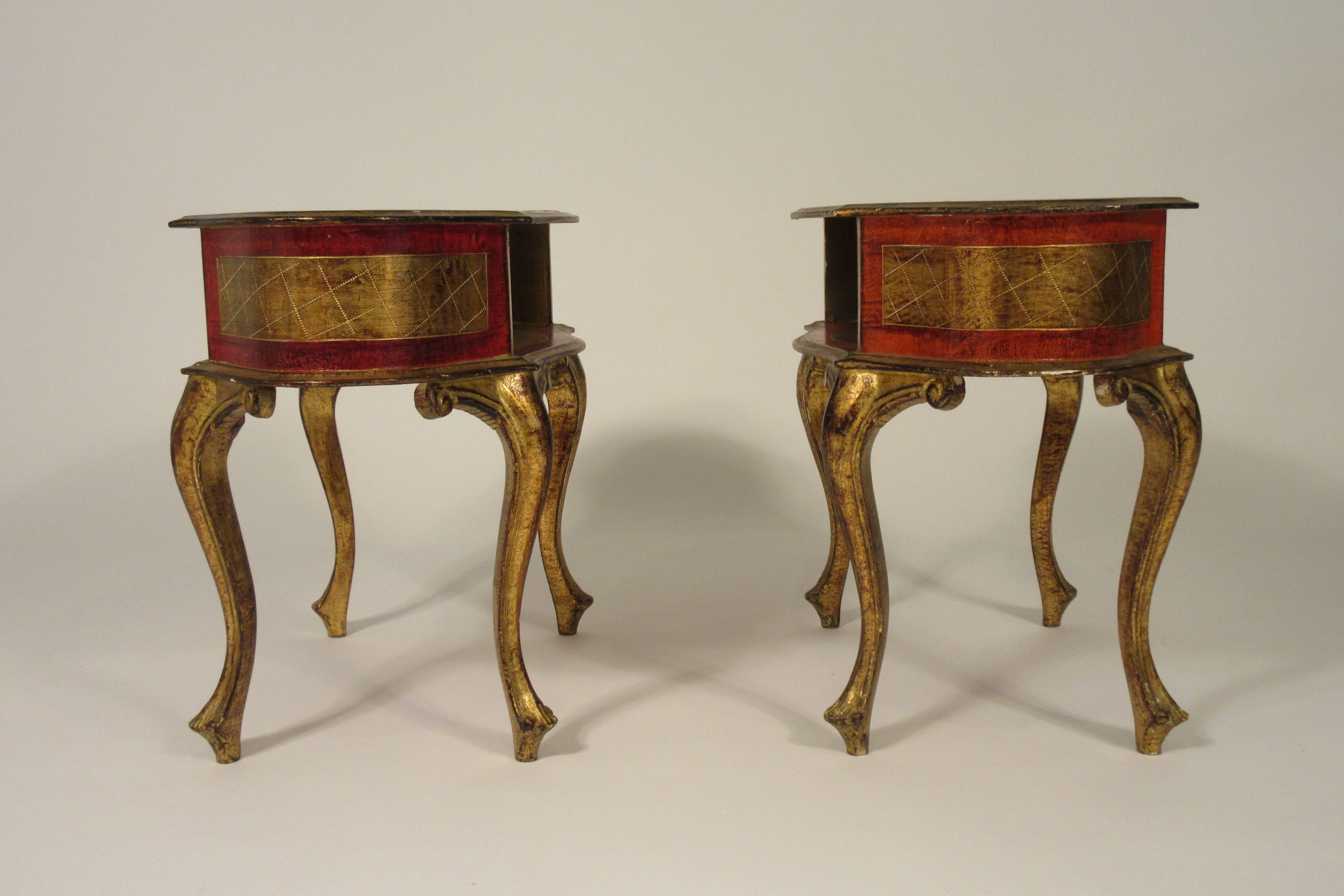 Mid-20th Century 1960s Florentine Italian End Tables