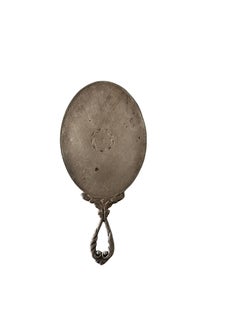 1960s Florentine Silver Plated Guilloché Engine Turned Petite Hand Mirror