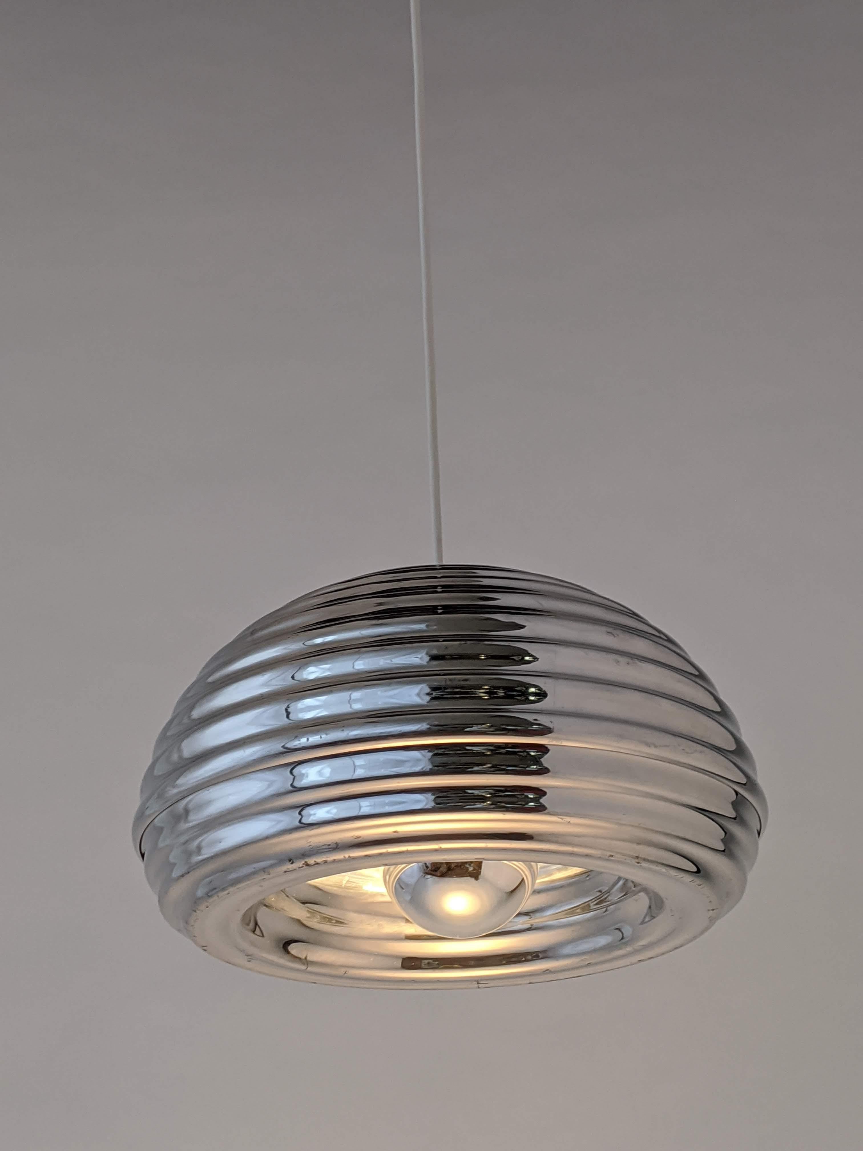 Mid-Century Modern 1960s Flos 'Splugen Brau' Aluminium Pendant by Achille Castiglioni, Italia