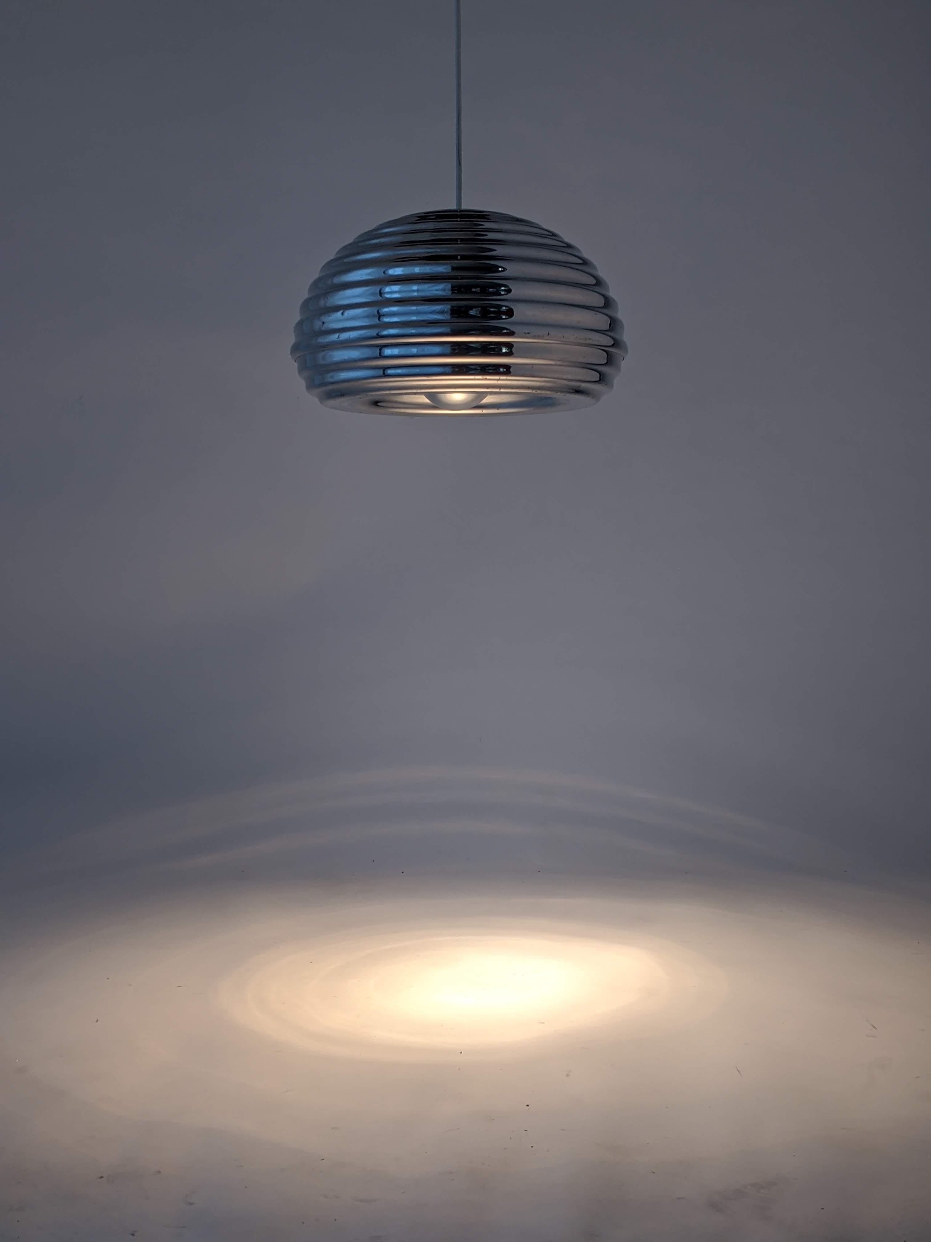 Italian 1960s Flos 'Splugen Brau' Aluminium Pendant by Achille Castiglioni, Italia