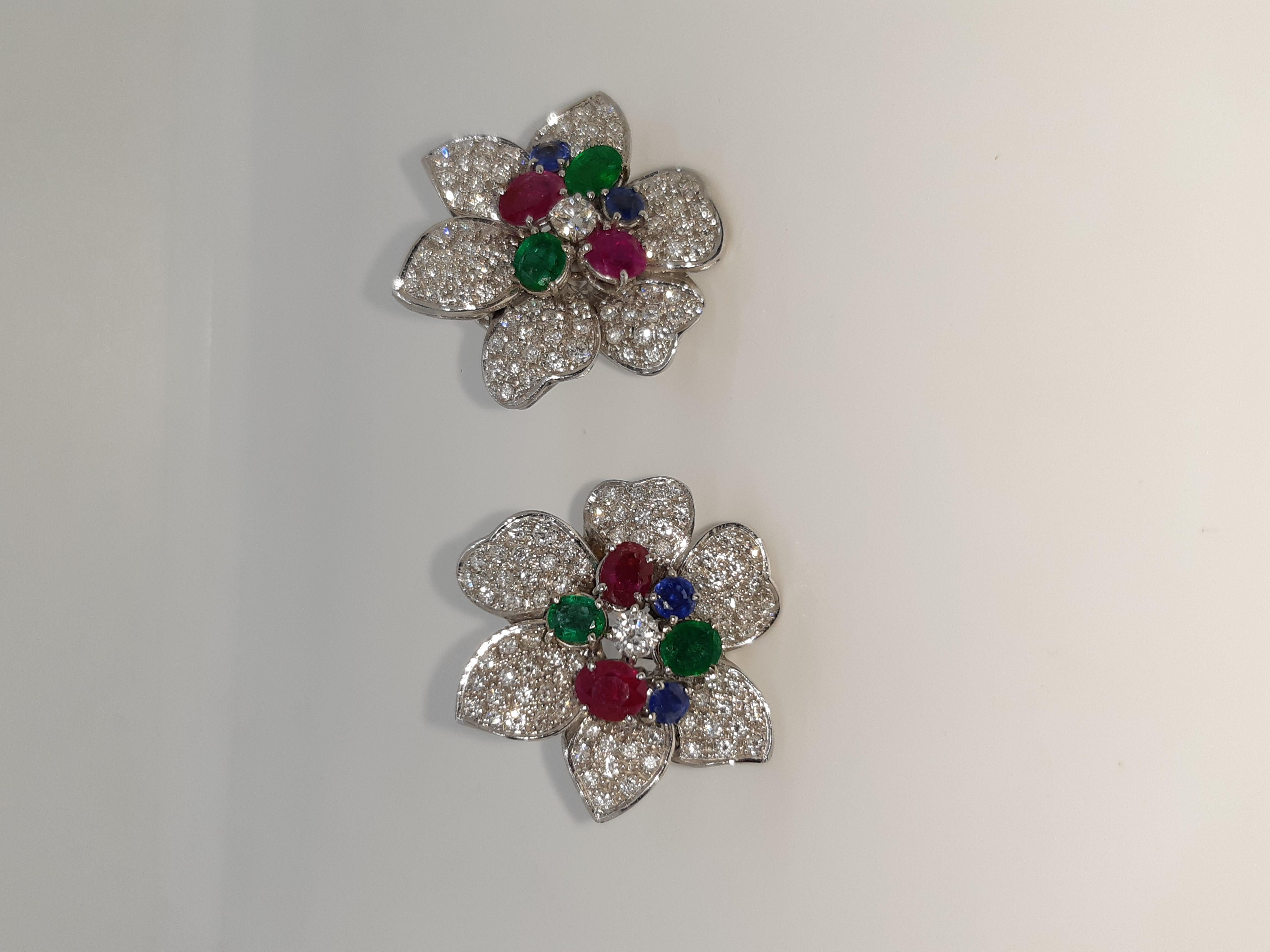 Art Nouveau 1960s Flower Earrings For Sale