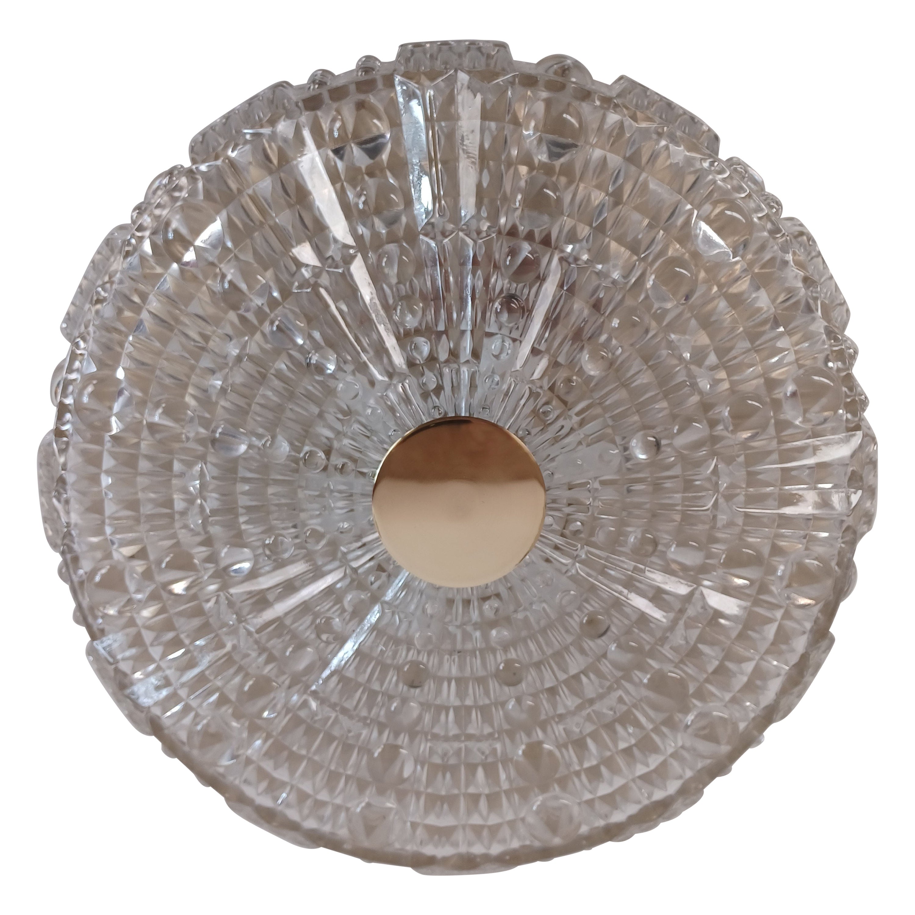 Lampadario a incasso in vetro e ottone degli anni '60 di Carl Fagerlund per Lyfa in vendita