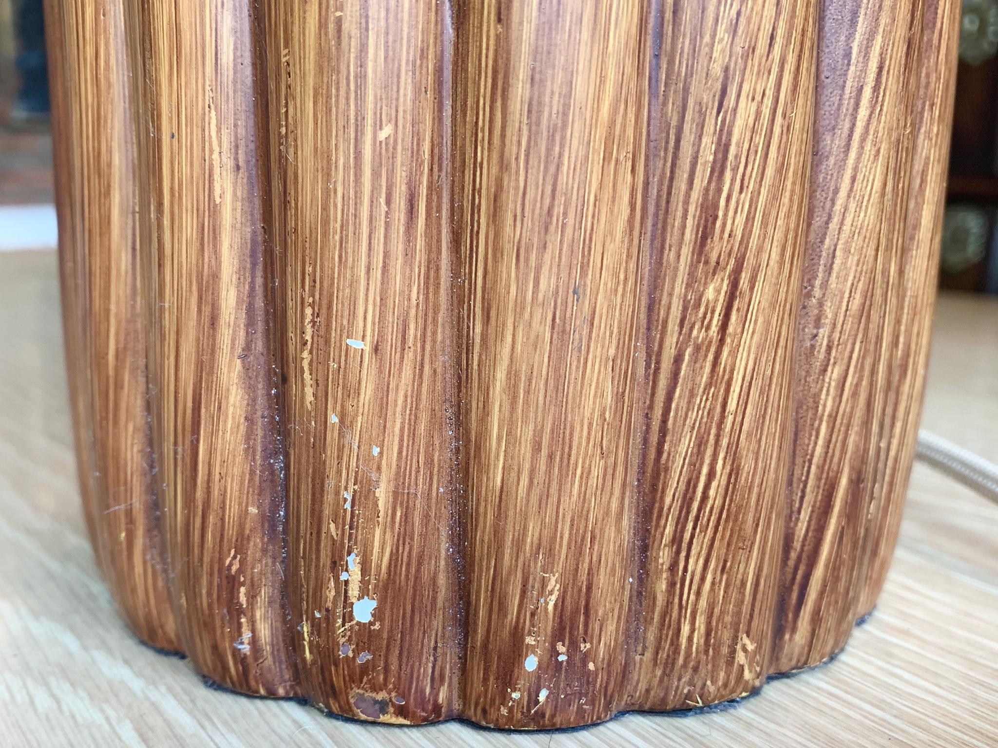 1960s Fluted Teak Table Lamps - a Pair For Sale 5