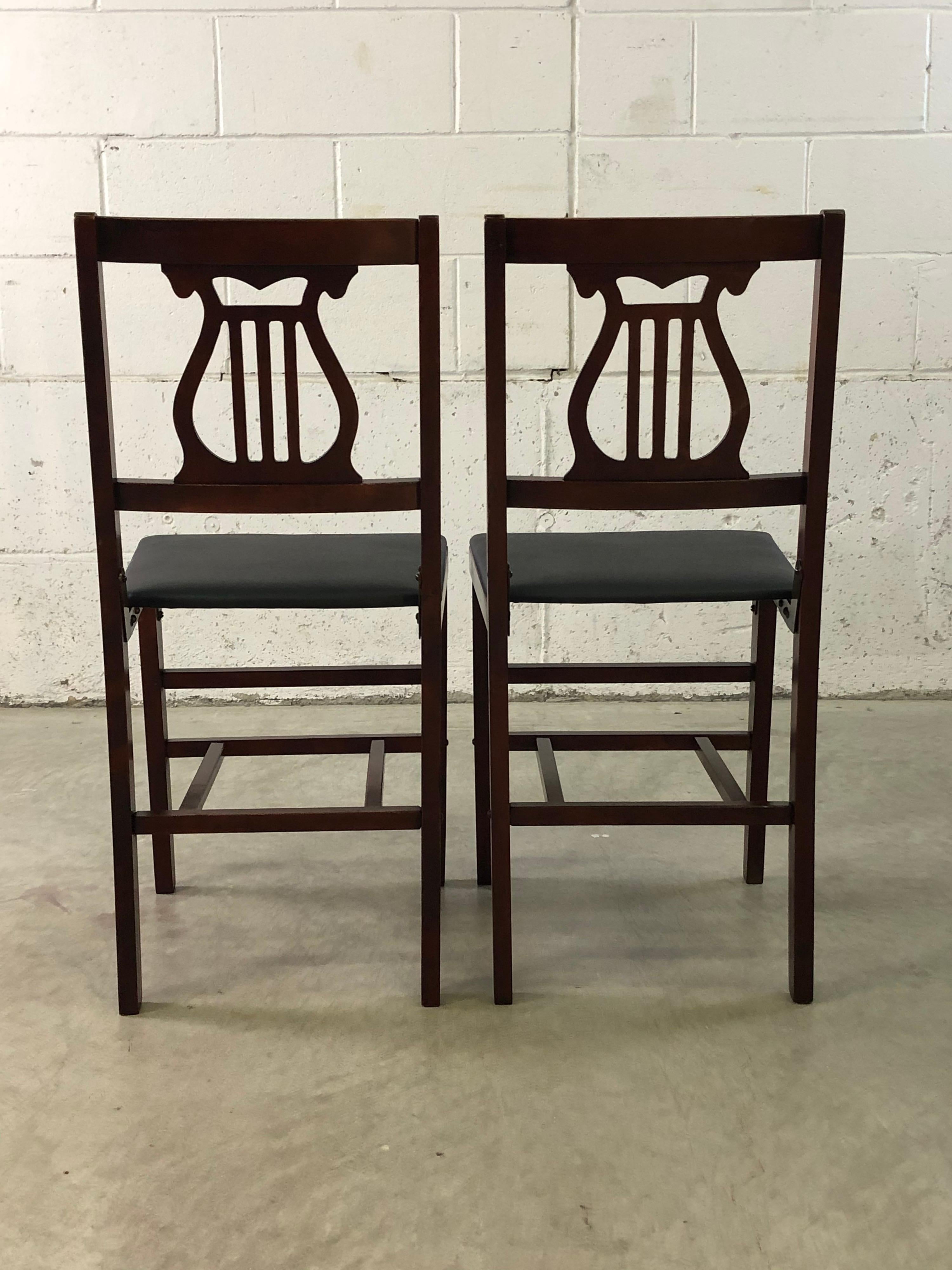 1960s Folding Mahogany Dining Chairs, Set of 4 For Sale 1