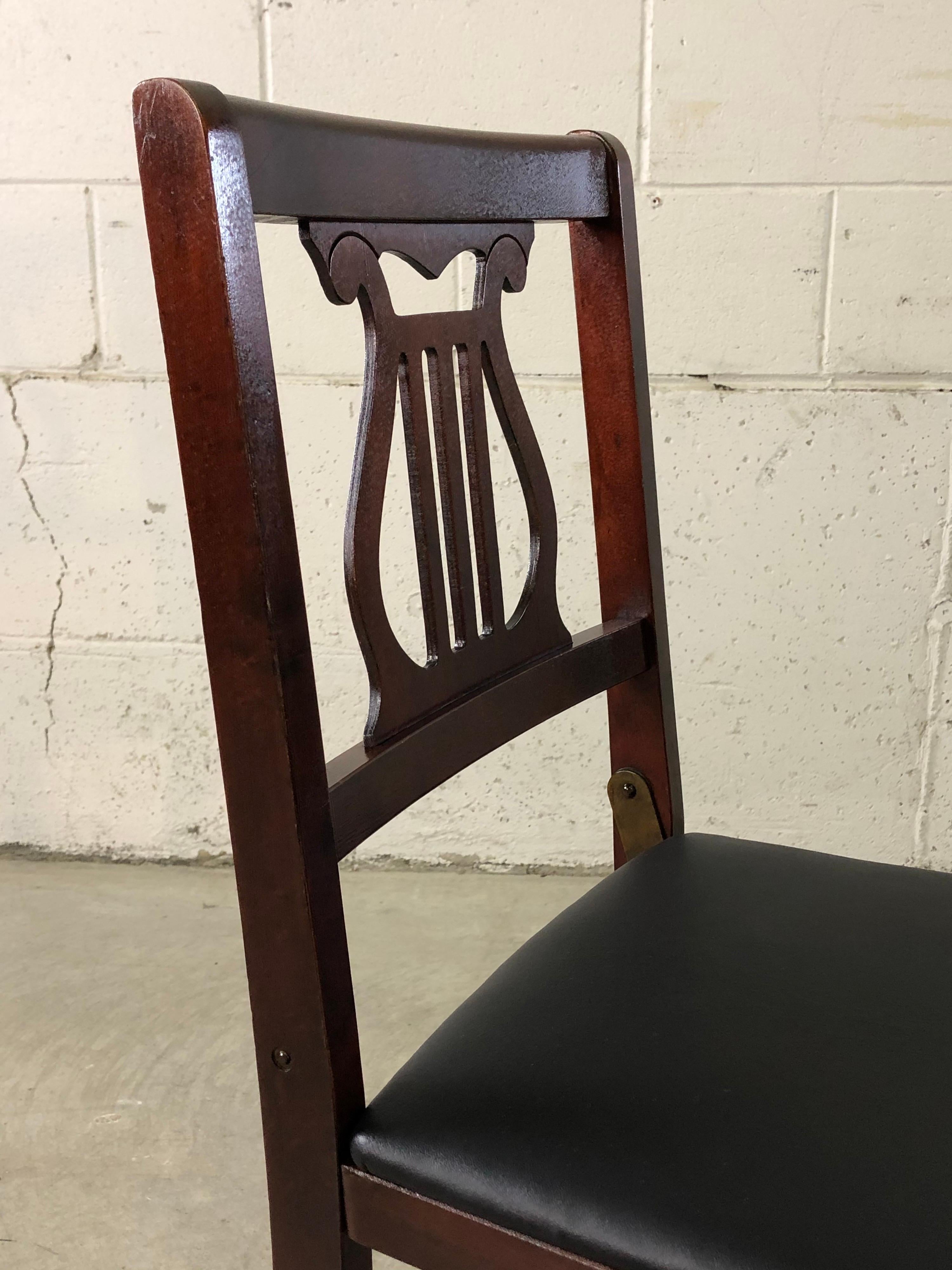 1960s Folding Mahogany Dining Chairs, Set of 4 For Sale 2