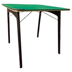 1960s folding wood and fabric game table