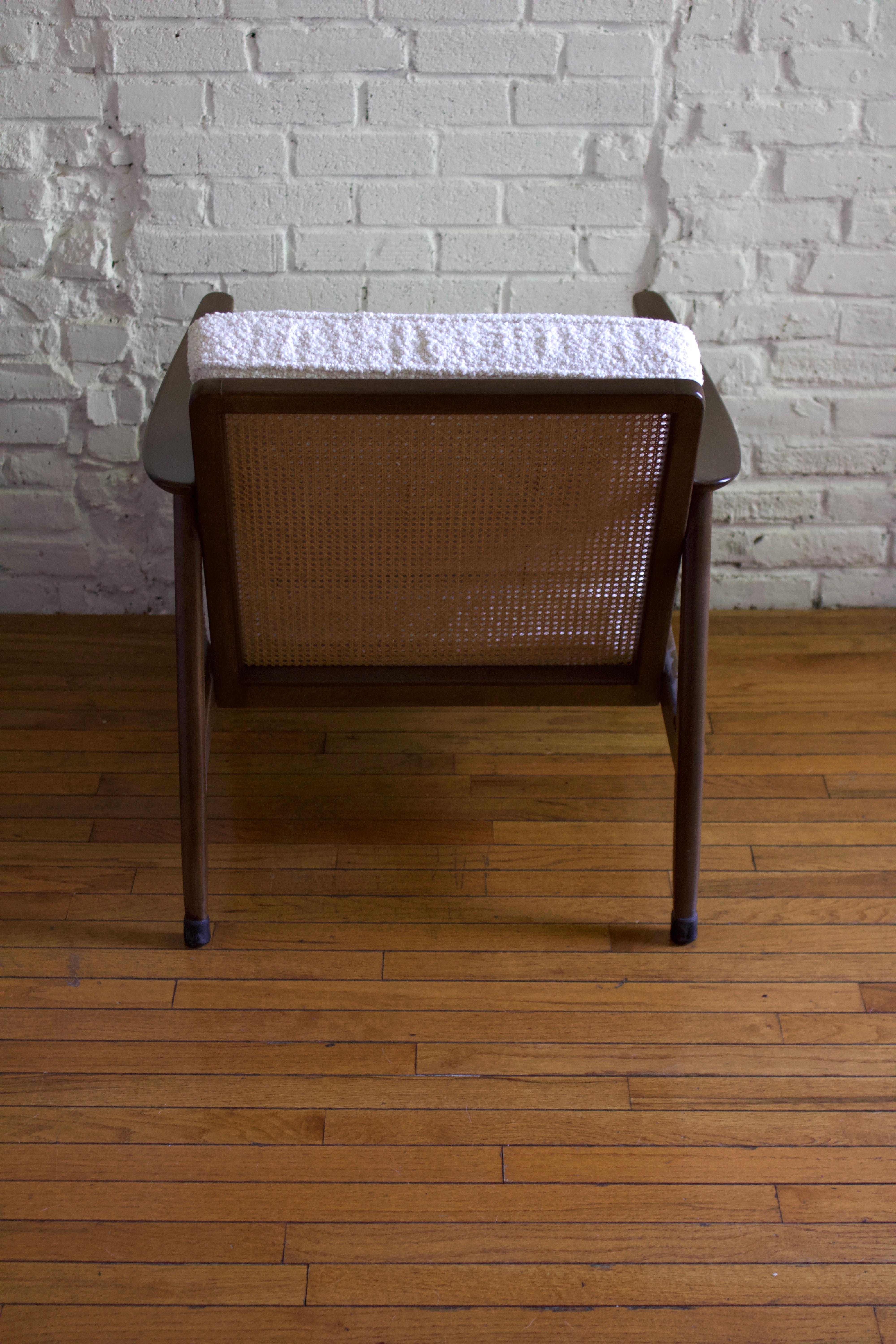 American 1960s Folke Ohlsson for Dux Teak & Rattan Armchair For Sale
