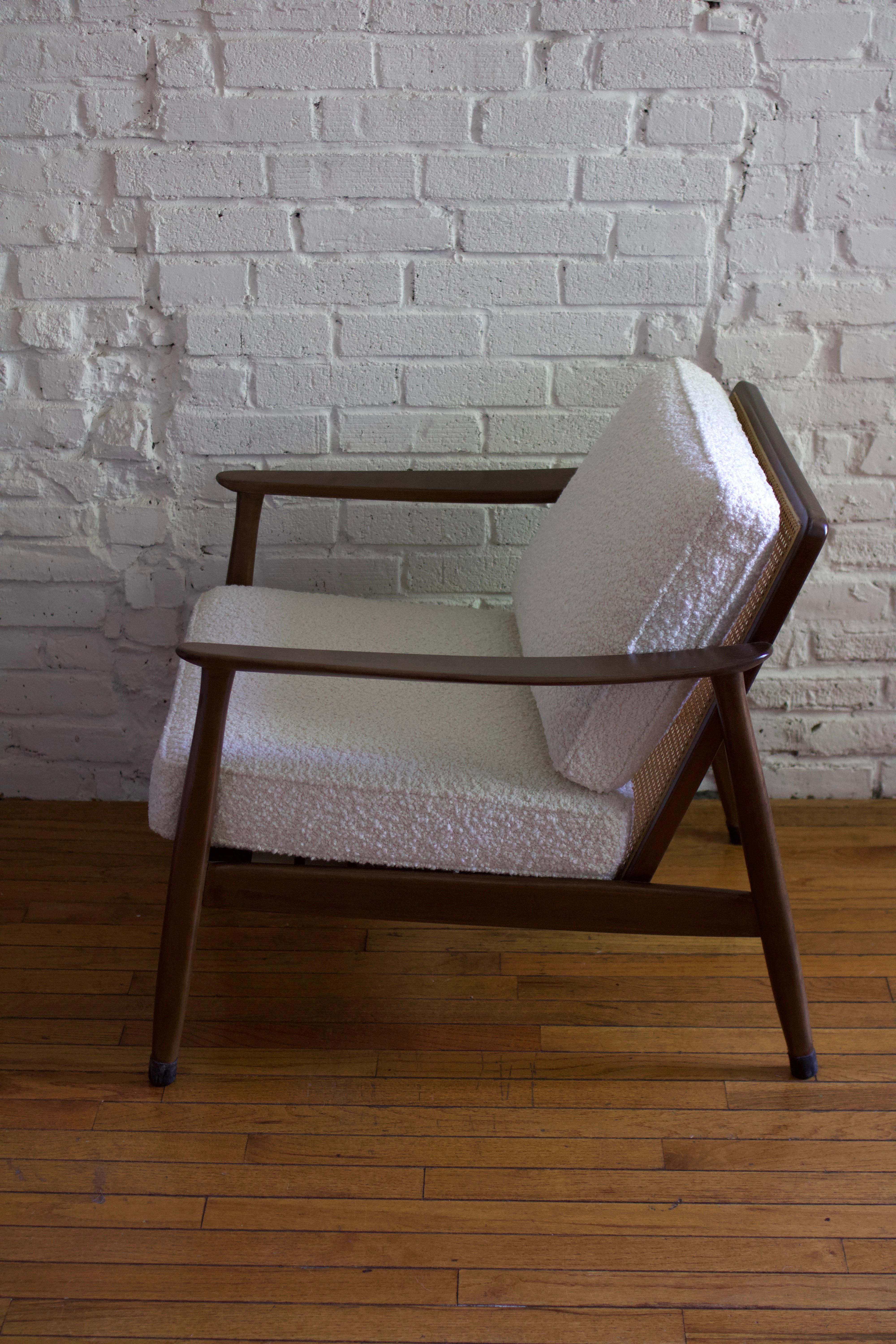1960s Folke Ohlsson for Dux Teak & Rattan Armchair In Good Condition For Sale In Brooklyn, NY