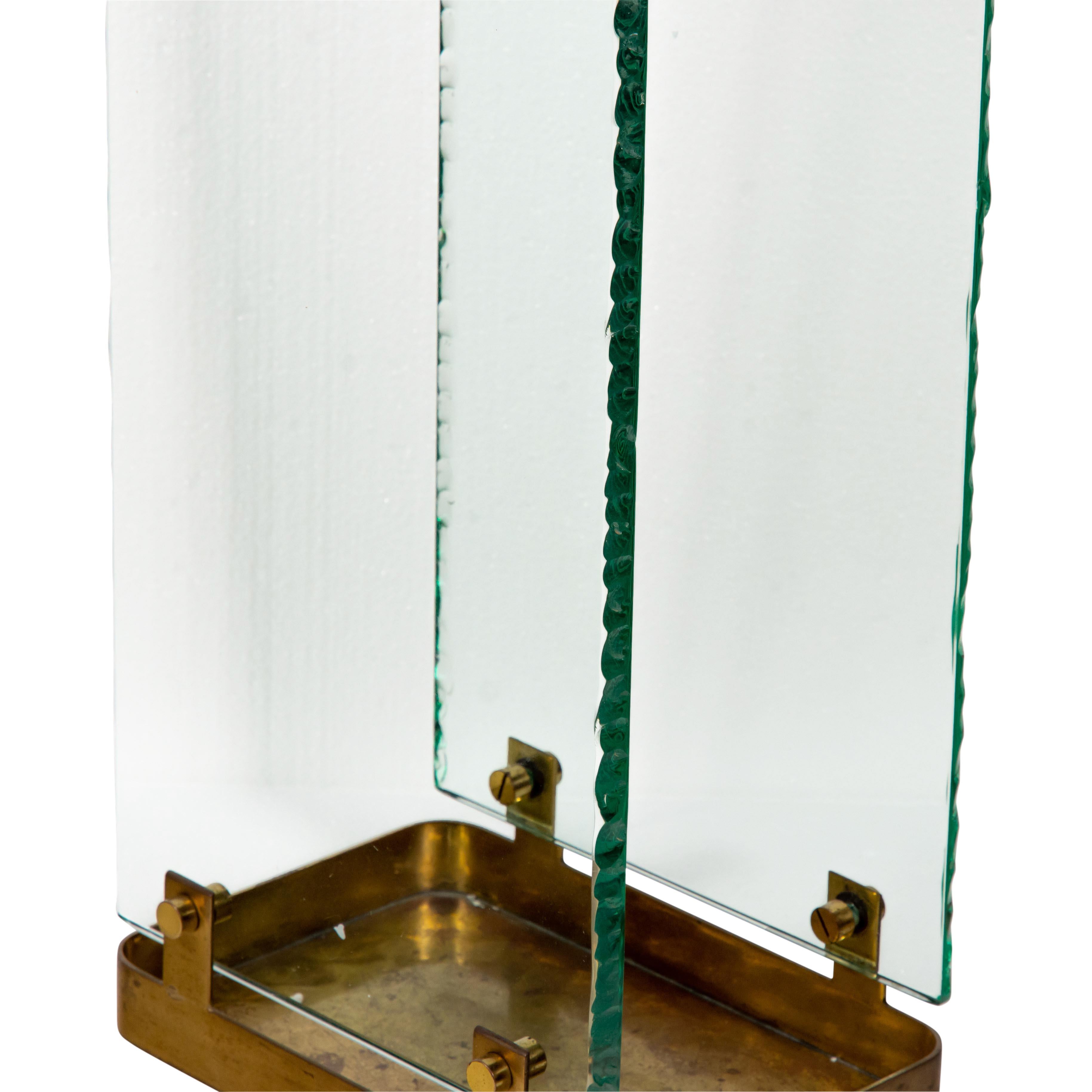 Mid-20th Century 1960s Fontana Arte Brass and Clear Glass Umbrella Stand Design by Max Ingrand