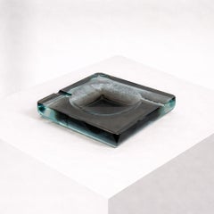 1960s Fontana Arte Murano Glass Ashtray in Nile Green, Italy